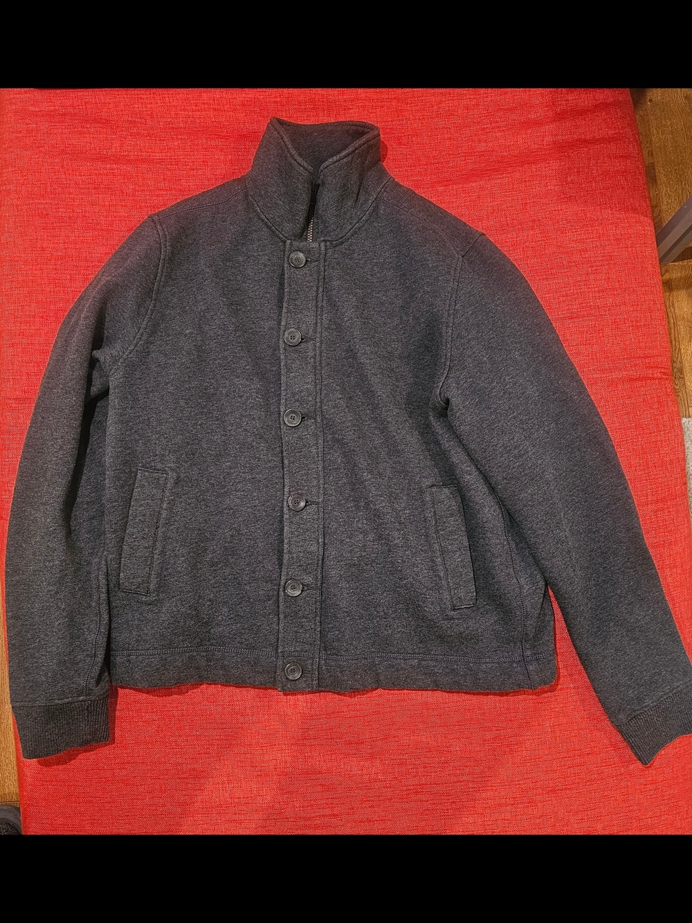 GENERRA Men's Dark Charcoal Zip-Up Sweater Jacket